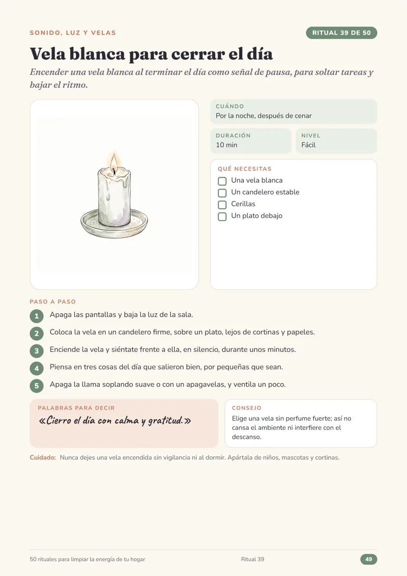 Página de ritual de la guía